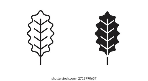 Oak Leaf ícone para aplicativo móvel, projetos editáveis