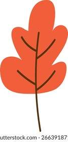 Vector de icono de hoja de roble. Otoño y estacional. Elemento botánico y decoración de temporada perfecto para Acción de Gracias, Halloween, diseños de boda, pegatinas y tarjetas. Ideal para proyectos gráficos con temas de naturaleza