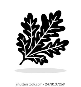 Icono de hoja de roble. Ilustración vectorial. Icono de Vector de hoja. Icono de hoja de roble negro