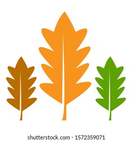 Oak Leaf Icon,Vector Illustration Style is a Flat Iconic Oak Leaf symbol