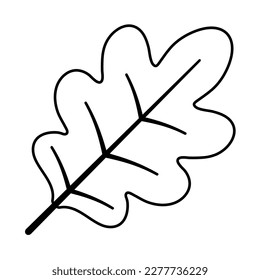 Oak leaf isolated on white background. Vector illustration