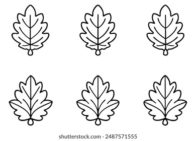 Oak Leaf line art brush design