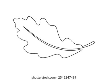 Oak leaf line art one continuous drawing vector illustration