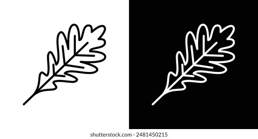 Oak Leaf line icon vector illustration set.