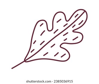 Oak Leaf Linear Vector Illustration