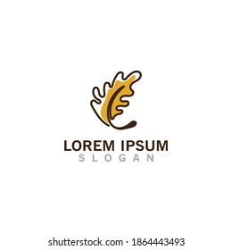 Oak leaf logo Company template design inspiration concept nature