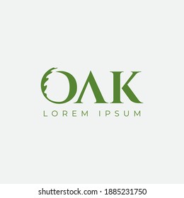 Oak leaf logo design illustration vector template