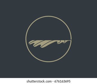 Oak leaf logo design. Silhouette creative symbol. Universal icon. Leaf sign. Simple logotype template for premium business. Vector illustration.
