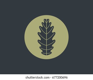 Oak leaf logo design. Silhouette creative symbol. Universal icon. Leaf sign. Simple logotype template for premium business. Vector illustration.