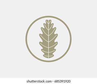 Oak leaf logo design. Silhouette creative symbol. Universal icon. Leaf sign. Simple logotype template for premium business. Vector illustration.