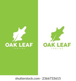 Diseño del logotipo de hoja de roble, Vector de planta verde simple, Ilustración de plantillas