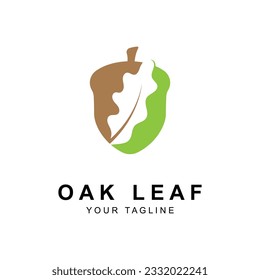 Plantilla de diseño del logotipo de hoja de roble. logotipo para la naturaleza, los negocios, la inspiración y el logotipo de la serenidad