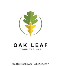 Oak leaf logo design template. logo for nature, business, inspiration and serenity logo