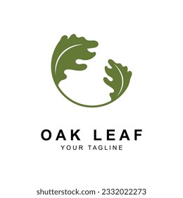 Plantilla de diseño del logotipo de hoja de roble. logotipo para la naturaleza, los negocios, la inspiración y el logotipo de la serenidad