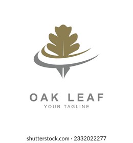 Plantilla de diseño del logotipo de hoja de roble. logotipo para la naturaleza, los negocios, la inspiración y el logotipo de la serenidad
