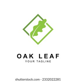 Logo-Design-Vorlage für Eichenblätter. Logo für Natur, Geschäftswelt, Inspiration und Gelassenheit