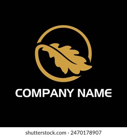 oak leaf logo design Oak leaf logo design template. Oak leaf with acorns graphic vector. Vector illustration