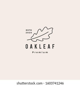 oak leaf logo hipster vintage retro vector icon illustration	