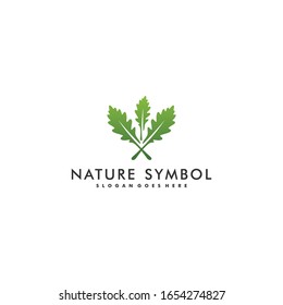 Oak leaf logo template design vector illustration