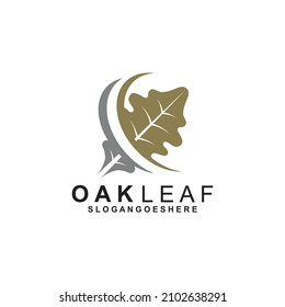 Plantilla de diseño de logotipo de hoja de roble, Emblem, Concepto de diseño, símbolo creativo, icono