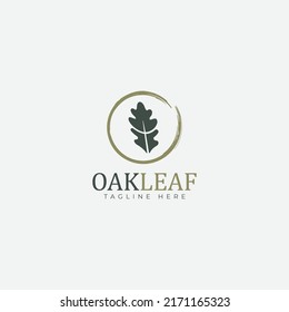 oak leaf logo template in vector