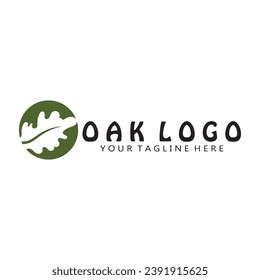 oak leaf logo vector icon illustration template design