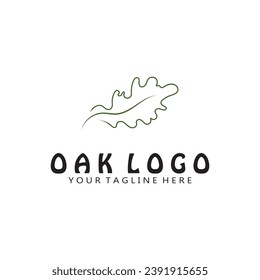 oak leaf logo vector icon illustration template design
