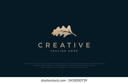 oak leaf logo vector. oak logo vector illustration.