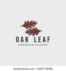 oak leaf logo vintage vector illustration template icon graphic design