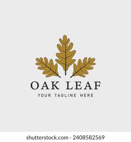 oak leaf logo vintage vector illustration template icon graphic design