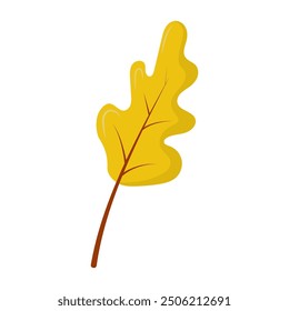 Hoja de roble. Arte minimalista. Elemento de diseño para arte mural, redes sociales, carteles, pegatinas e invitaciones. Ilustración vectorial moderna en estilo plano.