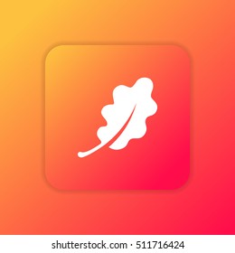 Oak Leaf orange bright app ui/ux Icon / Logo design