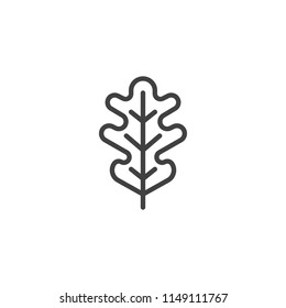 Oak leaf outline icon. linear style sign for mobile concept and web design. autumn leaf simple line vector icon. Symbol, logo illustration. Pixel perfect vector graphics