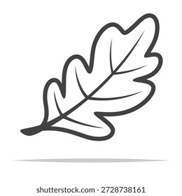 Icono de contorno de hoja de roble Vector transparente aislado