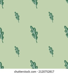 Oak leaf seamless pattern. Plant background. Repeated texture in doodle style for fabric, wrapping paper, wallpaper, tissue. Vector illustration.