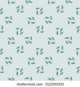 Patrón de hojas de roble sin costura. Fondo de la planta. Textura repetida en forma de doodle para tela, papel envolvente, papel pintado, tejido. Ilustración vectorial.