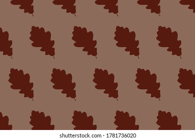 oak leaf seamless pattern vector brown burgundy color