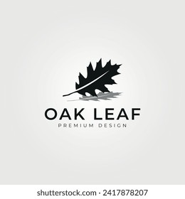 oak leaf silhouette logo vector vintage illustration design template, icon and symbol