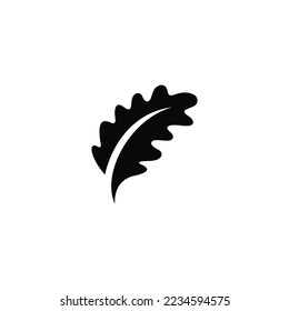 Oak leaf simple flat icon vector