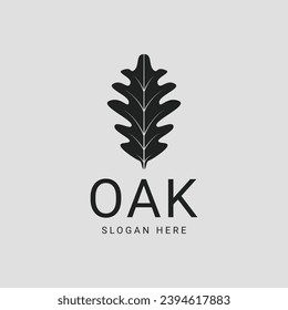 oak leaf simple vintage graphic design icon minimalist vector color illustration