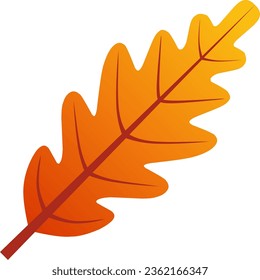 Oak leaf vector icon for autumn celebration. Fall season oak leaf icon for cozy or hygge design graphic. Autumn leaf vector design for symbol, decoration or graphic resource 