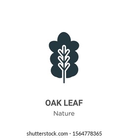Oak leaf vector icon on white background. Flat vector oak leaf icon symbol sign from modern nature collection for mobile concept and web apps design.