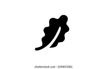 oak leaf vector icon simple black and white background eps 8 perfect pixel