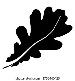 Oak leaf vector icon.Black vector icon isolated on white background oak leaf.