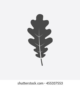 Oak Leaf vector illustration icon in black simple design