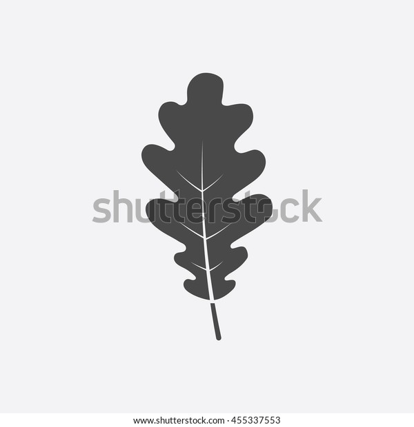 Oak\
Leaf vector illustration icon in black simple\
design