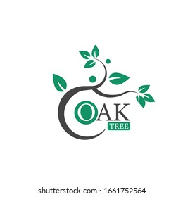 Oak leaf vector logo. Design inspiration templates.