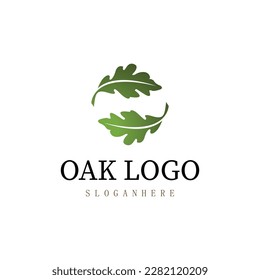 OAK-Blatt-Vektorlogo, einzelne Logo-Vorlage	