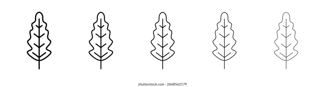 Hoja de roble con el icono de las venas llenó el concepto plano de la muestra para el Diseño web.