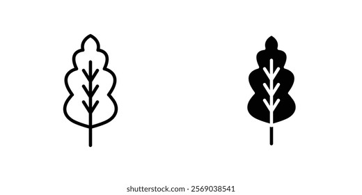 Oak leaf with veins icons vector graphic pack